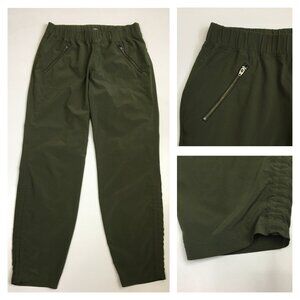 ATHLETA Olive Green Zip Pocket Adjustable Drawstring Hem Lightweight Pant